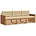 Set di divani da esterno con cuscino 3 pcs Naturale e Beige - Foto miniatura 1