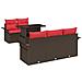 Set Divano da Giardino con cuscino 6 pcs Marrone polyrattan - Foto miniatura 1