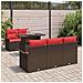 Set Divano da Giardino con cuscino 6 pcs Marrone polyrattan - Foto miniatura 3