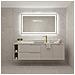 Mobile sottolavabo, Beige e marrone, 160 cm, Con piano d'appoggio, 4 cassetti, Sospeso, Frontali in MDFMobilecon 1 anta, MODERNO - Foto miniatura 2