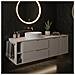 Mobile sottolavabo, Beige e marrone, 160 cm, Con piano d'appoggio, 4 cassetti, Sospeso, Frontali in MDFMobilecon 1 anta, MODERNO - Foto miniatura 4