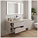 Mobile sottolavabo, Beige e marrone, 160 cm, Con piano d'appoggio, 4 cassetti, Sospeso, Frontali in MDFMobilecon 1 anta, MODERNO - Foto miniatura 5