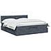 Letto ottomano con materasso Grigio Scuro 140 x 190 cm Velluto - Foto miniatura 3