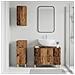 Set di armadietti da bagno in 3 pezzi DELFT Legno antico - Foto miniatura 5