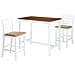 Set Tavolo E Sedie Da Bar 3 Pz Legno Massello Marrone E Bianco - Foto miniatura 1