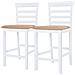 Set Tavolo E Sedie Da Bar 3 Pz Legno Massello Marrone E Bianco - Foto miniatura 5