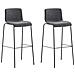 2 Sgabelli Alti HOOVER in Tessuto - Set 2 Sgabelli Bar Design H76 cm I Sedie Sgabello Ergonomiche con Schienale Grigio Chiaro Nero - Foto miniatura 1