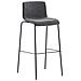 2 Sgabelli Alti HOOVER in Tessuto - Set 2 Sgabelli Bar Design H76 cm I Sedie Sgabello Ergonomiche con Schienale Grigio Chiaro Nero - Foto miniatura 2