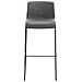 2 Sgabelli Alti HOOVER in Tessuto - Set 2 Sgabelli Bar Design H76 cm I Sedie Sgabello Ergonomiche con Schienale Grigio Chiaro Nero - Foto miniatura 3