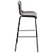 2 Sgabelli Alti HOOVER in Tessuto - Set 2 Sgabelli Bar Design H76 cm I Sedie Sgabello Ergonomiche con Schienale Grigio Chiaro Nero - Foto miniatura 4