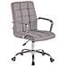 Sedia Design Ufficio Deli in Tessuto - Poltrona Scrivania Imbottita - Sedia Studio Direzionale Girevole e Regolabile H 45-55cm Grigio - Foto miniatura 1