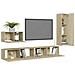 Set di Mobili Porta TV 4 pz Rovere Sonoma in Legno Multistrato - Foto miniatura 6