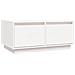Tavolino Da Salotto Bianco 80x50x35 Cm Legno Massello Di Pino - Foto miniatura 2