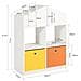 Libreria Per Bambini Scaffale Per Bambini Con 2 Scatole In Tessuto Organizer Per Giocattoli Bianco Kmb49-w - Foto miniatura 2
