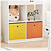 Libreria Per Bambini Scaffale Per Bambini Con 2 Scatole In Tessuto Organizer Per Giocattoli Bianco Kmb49-w - Foto miniatura 4