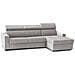 Divano Fisso Mikaela, Divano Ad Angolo, 100% Made In Italy, Sofà Soggiorno Con Chaise Longue, In Tessuto Imbottito - Penisola Contenitore Destra, Con Braccioli Slim, Cm 280x95h85, Grigio - Foto miniatura 2