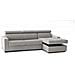 Divano Fisso Mikaela, Divano Ad Angolo, 100% Made In Italy, Sofà Soggiorno Con Chaise Longue, In Tessuto Imbottito - Penisola Contenitore Destra, Con Braccioli Slim, Cm 280x95h85, Grigio - Foto miniatura 3