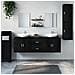 Set Mobili Da Bagno 7 Pz Nero In Legno Multistrato - Foto miniatura 1