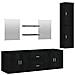 Set Mobili Da Bagno 7 Pz Nero In Legno Multistrato - Foto miniatura 2