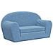 Divano Letto Per Bambini A 2 Posti Blu In Morbido Peluche - Foto miniatura 2