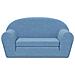 Divano Letto Per Bambini A 2 Posti Blu In Morbido Peluche - Foto miniatura 3