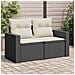 Divano Da Giardino Con Cuscini A 2 Posti Nero In Polyrattan - Foto miniatura 8