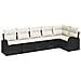 Set Divano da Giardino con Cuscini da 6 Pezzi Nero Polyrattan, Divano da Giardino 2 Posti con Ripostiglio e Cuscini Nero Polyrattan - Foto miniatura 1