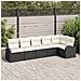 Set Divano da Giardino con Cuscini da 6 Pezzi Nero Polyrattan, Divano da Giardino 2 Posti con Ripostiglio e Cuscini Nero Polyrattan - Foto miniatura 2