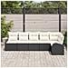 Set Divano da Giardino con Cuscini da 6 Pezzi Nero Polyrattan, Divano da Giardino 2 Posti con Ripostiglio e Cuscini Nero Polyrattan - Foto miniatura 3