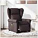 Poltrona Massaggio Reclinabile Elettrica Marrone Scuro Tessuto - Foto miniatura 2