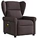 Poltrona Massaggio Reclinabile Elettrica Marrone Scuro Tessuto - Foto miniatura 3