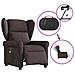 Poltrona Massaggio Reclinabile Elettrica Marrone Scuro Tessuto - Foto miniatura 8