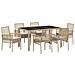 Set da Pranzo da Giardino 7 Pezzi con Cuscini Beige in Polyrattan - Foto miniatura 1