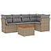 Set Divano da Giardino 6 pz con Cuscini Beige in Polyrattan - Foto miniatura 1