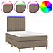 Letto a Molle con Materasso e LED Tortora 120x190 cm in Tessuto - Foto miniatura 1