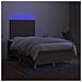 Letto a Molle con Materasso e LED Tortora 120x190 cm in Tessuto - Foto miniatura 4
