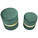 Set Di 2 Pouf Mf870 - Verde - Poliestere - 37x37x42 Cm - Foto miniatura 2