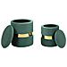 Set Di 2 Pouf Mf870 - Verde - Poliestere - 37x37x42 Cm - Foto miniatura 6