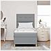 Letto a molle con materasso Grigio chiaro 100 x 200 cm Tessuto - Foto miniatura 5
