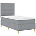 Letto a molle con materasso Grigio chiaro 100 x 200 cm Tessuto - Foto miniatura 6