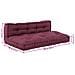 Cuscino per Divano Pallet 2 pcs Bordeaux Tessuto - Foto miniatura 8