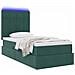 Letto con contenitore e LED Verde Scuro 90 x 190 cm Velluto - Foto miniatura 3