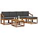 Set di divani da esterno con cuscino 6 pcs Naturale e Antracite - Foto miniatura 3