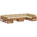 Set divani 11 pcs Naturale e Beige Legno di Acacia Massello - Foto miniatura 1