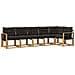 Set di divani da esterno con cuscino 6 pcs Bianco e Nero - Foto miniatura 1