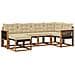 Set di divani da esterno con cuscino 6 pcs Naturale e Beige - Foto miniatura 1