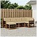 Set di divani da esterno con cuscino 6 pcs Naturale e Beige - Foto miniatura 2