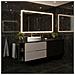 Mobile sottolavabo, Nero, 160 cm, Con piano d'appoggio, 2 cassetti, MDF, Con 2 ante, Ripiano integrato, MODERNO - Foto miniatura 4