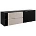 Mobile sottolavabo, Nero, 160 cm, Con piano d'appoggio, 2 cassetti, MDF, Con 2 ante, Ripiano integrato, MODERNO - Foto miniatura 1