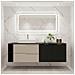 Mobile sottolavabo, Nero, 160 cm, Con piano d'appoggio, 2 cassetti, MDF, Con 2 ante, Ripiano integrato, MODERNO - Foto miniatura 5